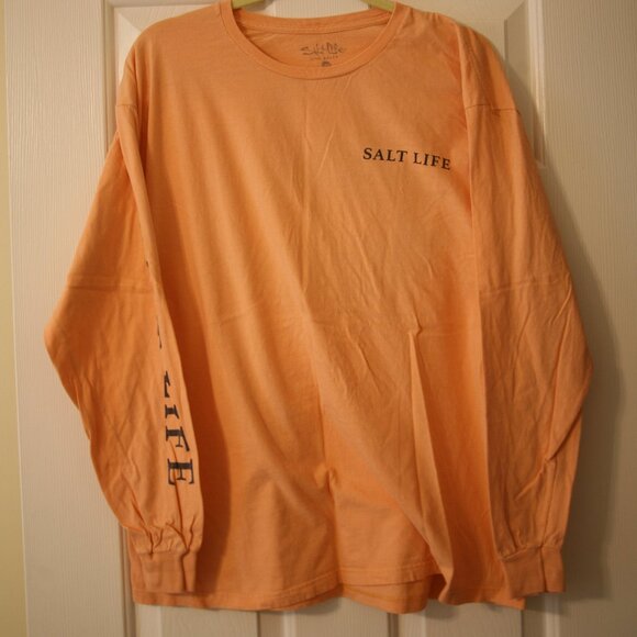 Salt Life Men's Long Sleeve T-Shirt, Size Large, Light Orange - Picture 1 of 4